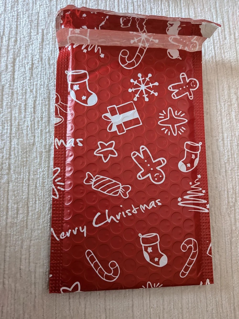 Red White Christmas Bubble Mailer Envelopes 5